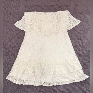 City Studio White Strapless Mini Dress